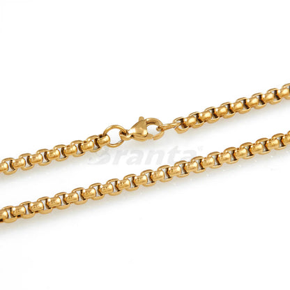 Om Pendant Dotted Design Gold Chain For Men (24 Inch)